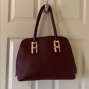 Charming Charlie Maroon Bowler Bag